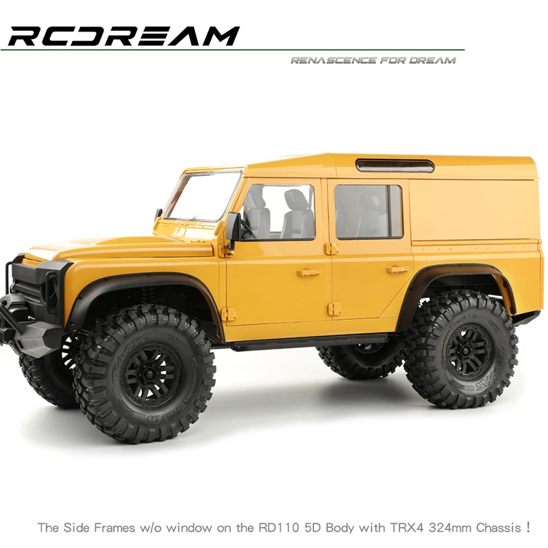 RCDream 5-drzwiowe bez bocznego okna Rama boczna Szkło tylne do samochodu gąsienicowego 1/10 RC Traxxas TRX4 Defender Camel Cup RD110 Wago