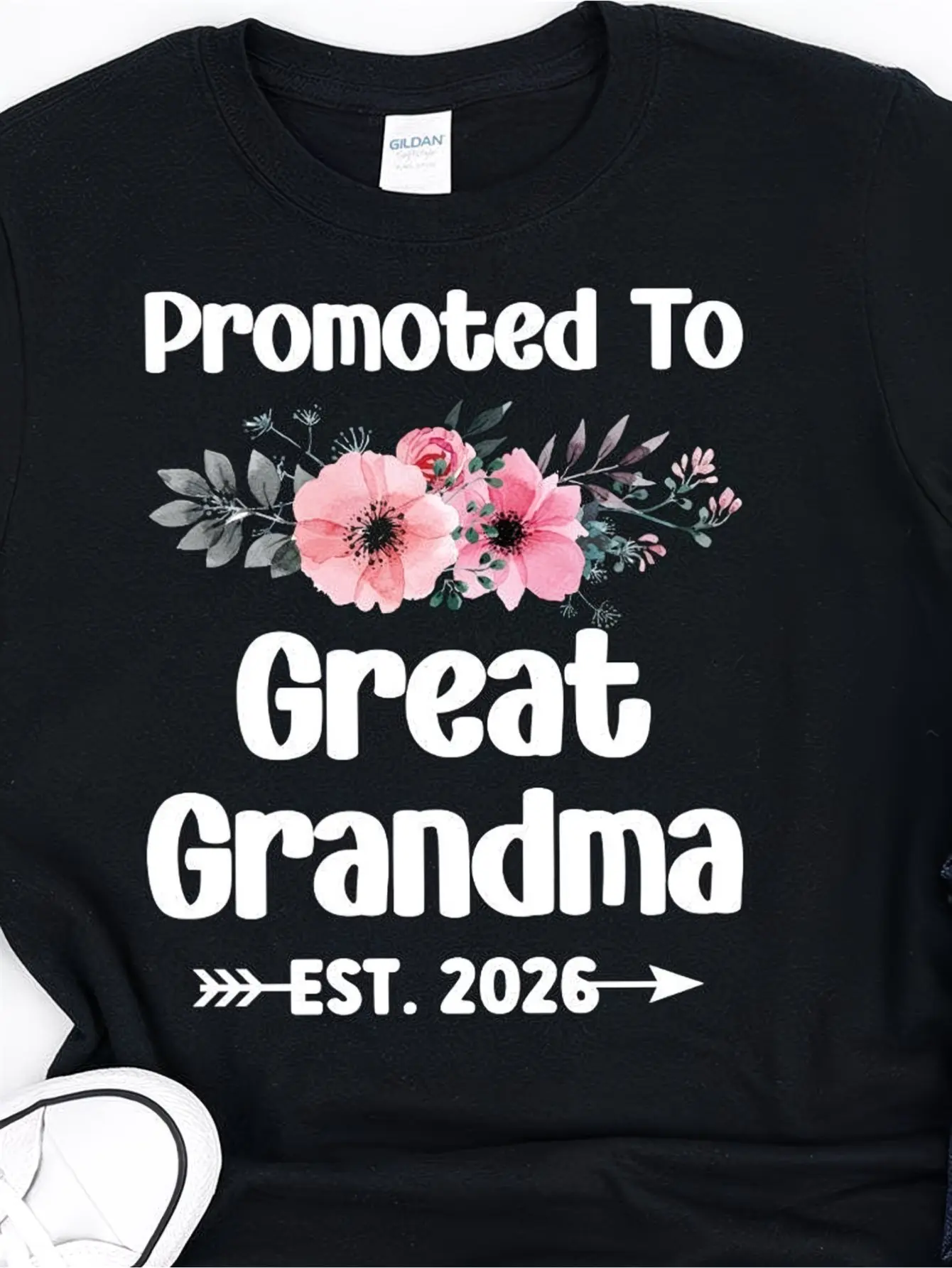 Men's Funny 226 New Grandpa T Shirt Suitable for Future Grandfathers Gift Idea with Footprints  Family Design, Comfortable Round Neck Short Sleeve Tee for Birth Announcement Apparel, Casual Wear for Pregnancy Announcement Outfits