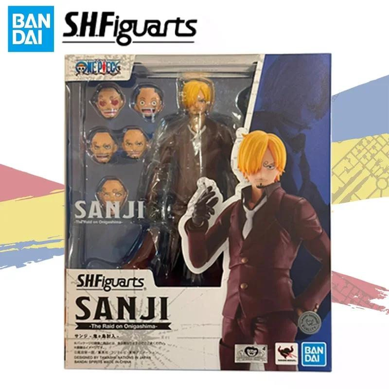 Bandai Original SHF ONE PIECE SANJI Roronoa Zoro and Luffy The Raid on Onigashima figure assembly model ornaments toy collection