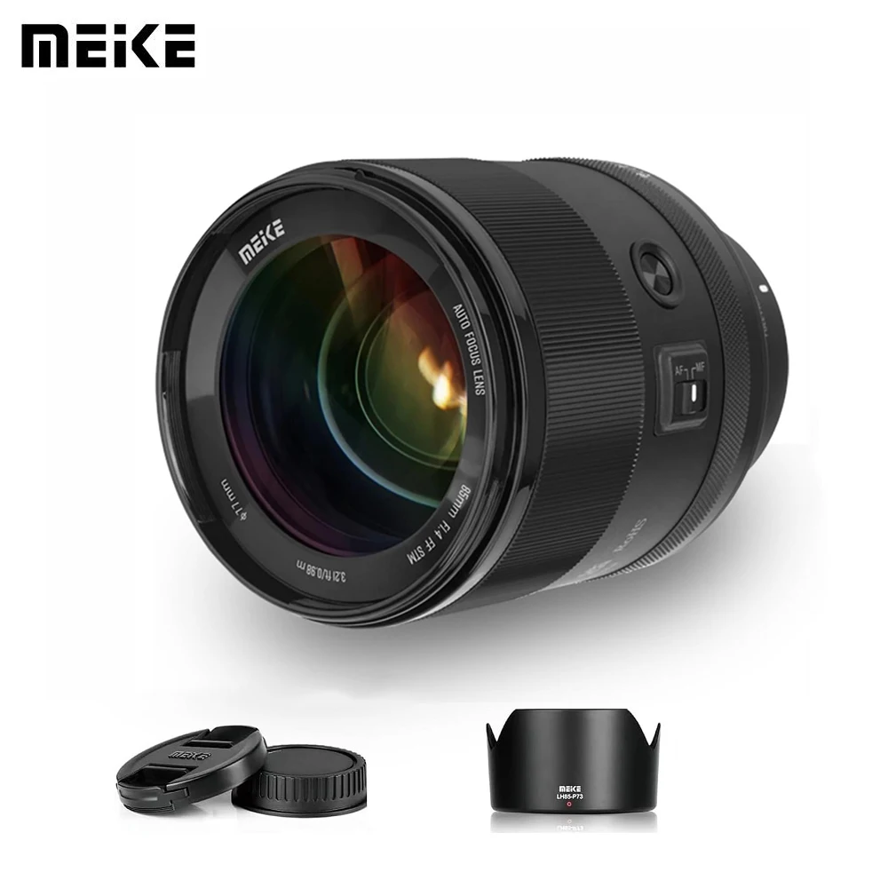 Lente Meike 85mm F1.4 de Enfoque Automático, Motor STM, Formato Completo, para Retratos, para Cámaras con Montura Z Z50 Z5 Z6 Z7 Z9 / para Cámaras Sony con Montura E