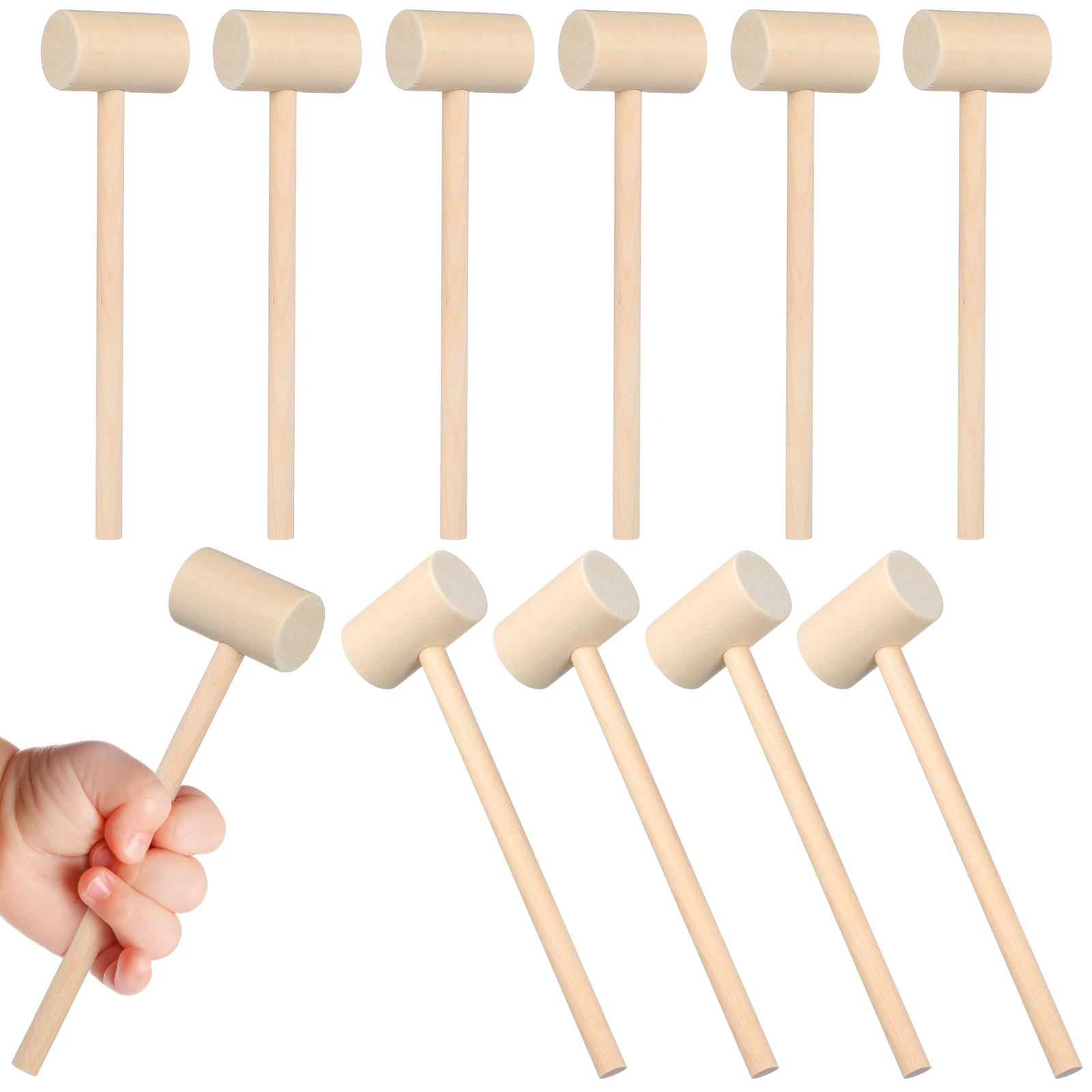 12 قطعة طفل الخشب مطرقة صغيرة المطرقة الخشب الصلب مضحك الطفل اليد التنسيق العين تطوير اللعب مجموعة لعبة مطرقة مضحكة #1
