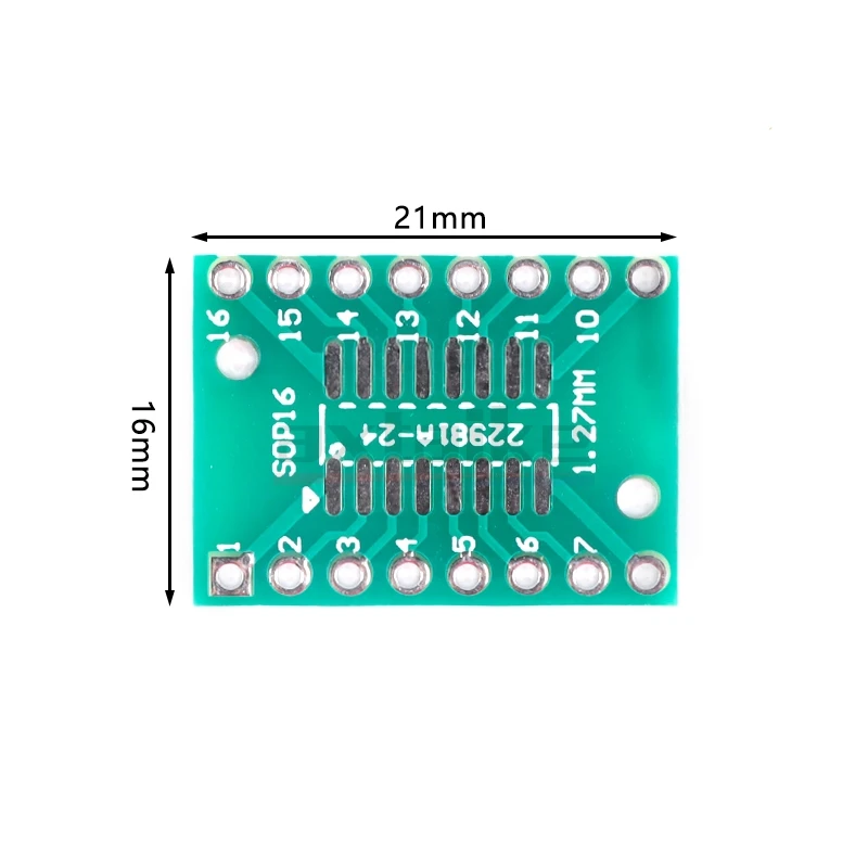 10PCS TSSOP16 SSOP16 SOP-16 SOP16 To DIP16 Transfer Board DIP Pin Board Pitch PCB IC Adapter Plate Conversion Board 0.65/1.27mm