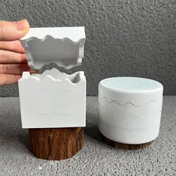 Square Splicing Storage Box Silicone Mold Candle Jar Vessel Cement Mold Hexagon Roman Column Plaster Storage Box Resin Mold