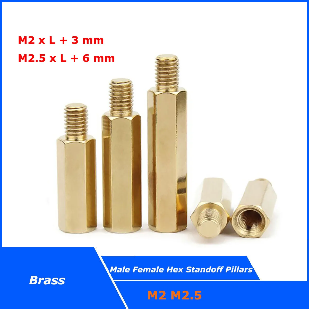 

M2 M2.5 Hex Male to Female Brass Standoff Pillars PCB Computer PC Motherboard Hexagonal Spacers Screw Stud