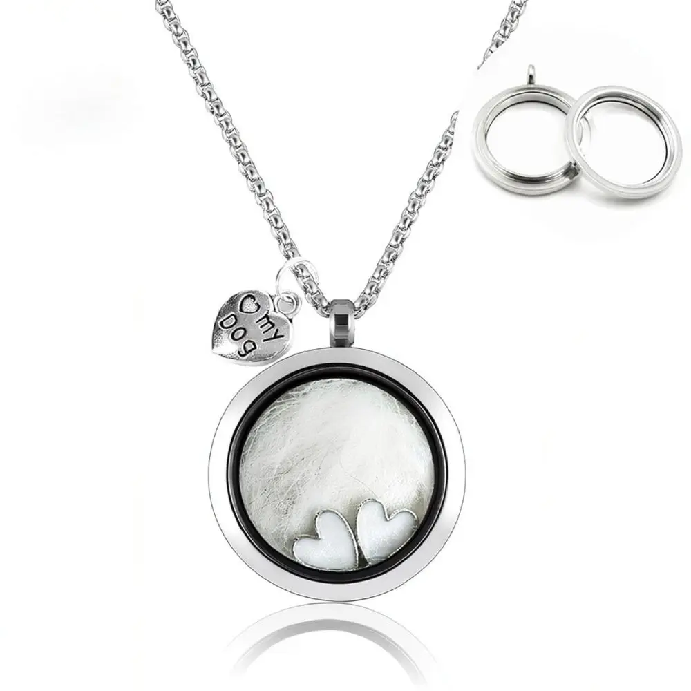 Stainless Steel Heart Keepsake Necklace Pet Memorial Cremation Jewelry For Dog Cat Hair Tooth Storage Gift - view 6