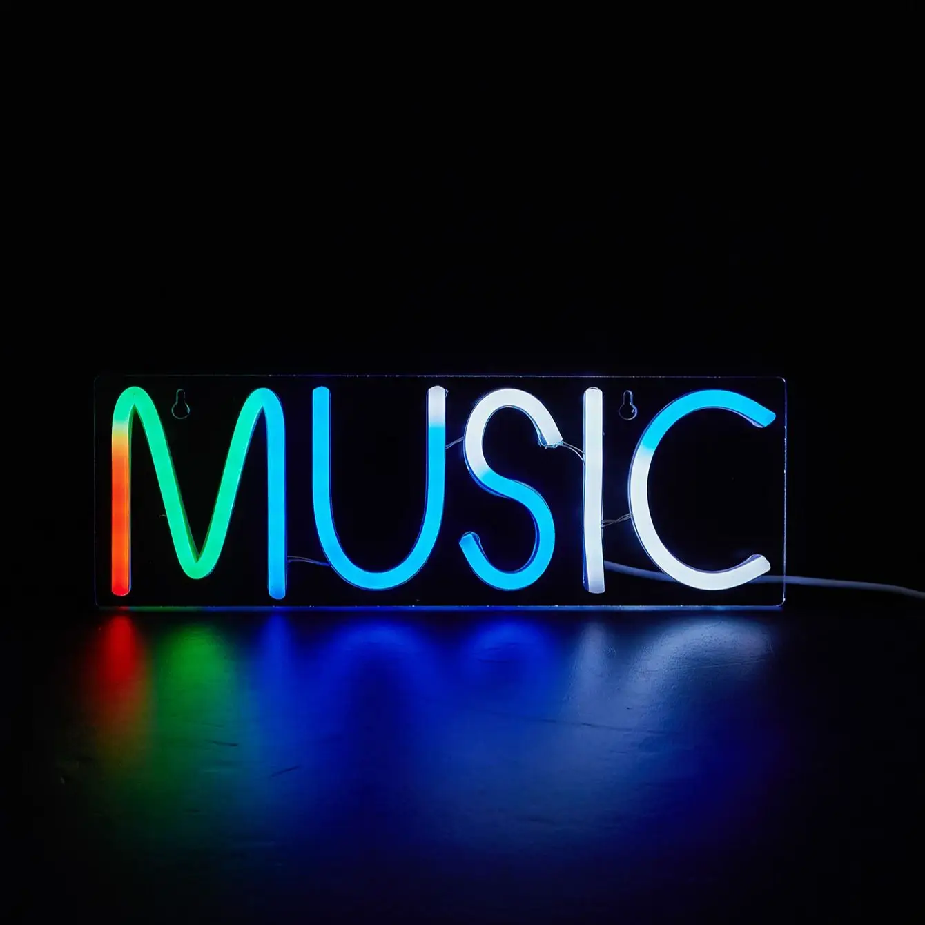 

Chi-buy LED Neon Colorful MUSIC with Dimmer Control USB Powered Neon Signs Night Light Suitable for Bedroom,Wedding,gift