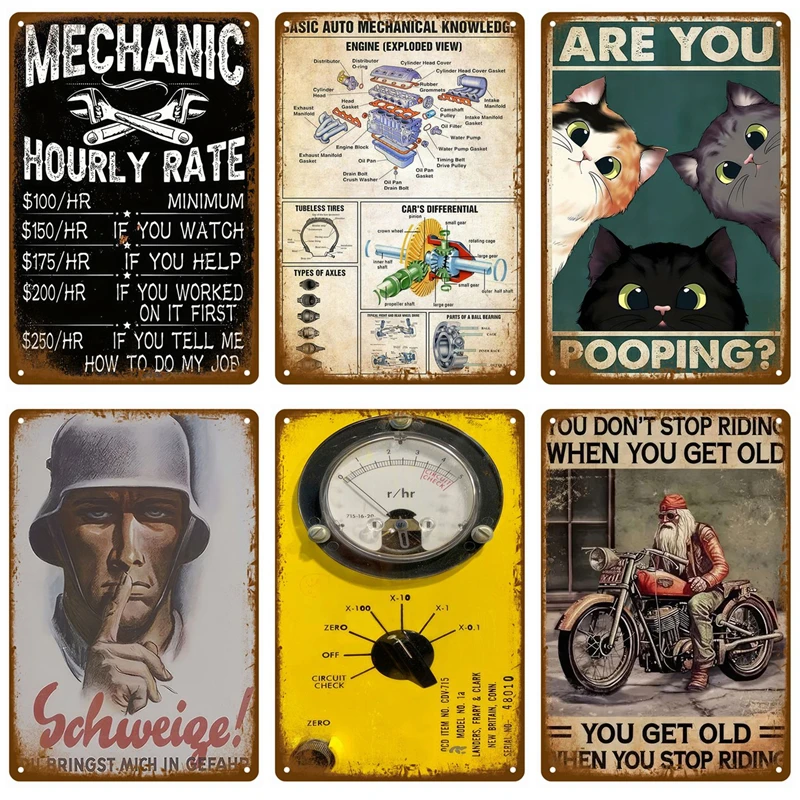 Bedroom Metal Signs Retro Metal Plate Posters Wall Art Mural Vintage Room Decoration Home Decor Items Tin Signs Aesthetic Men