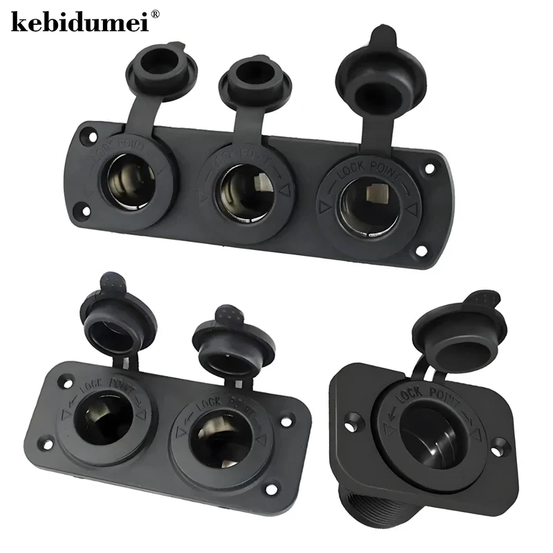 Image of DIY 1/2/3-Loch-Panel Wasserdichte Zigarettenanzünder-Steckdose Ersatz-Kits für Auto, Motorrad, Boot, Wohnmobil, LKW 12V