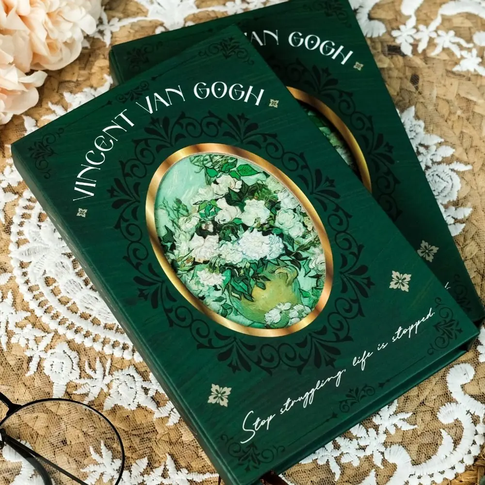 Creative Hand Ledger Vintage Rose Notebook Retro Stationery Diary Book Magnetic Hardcover Notepad Student