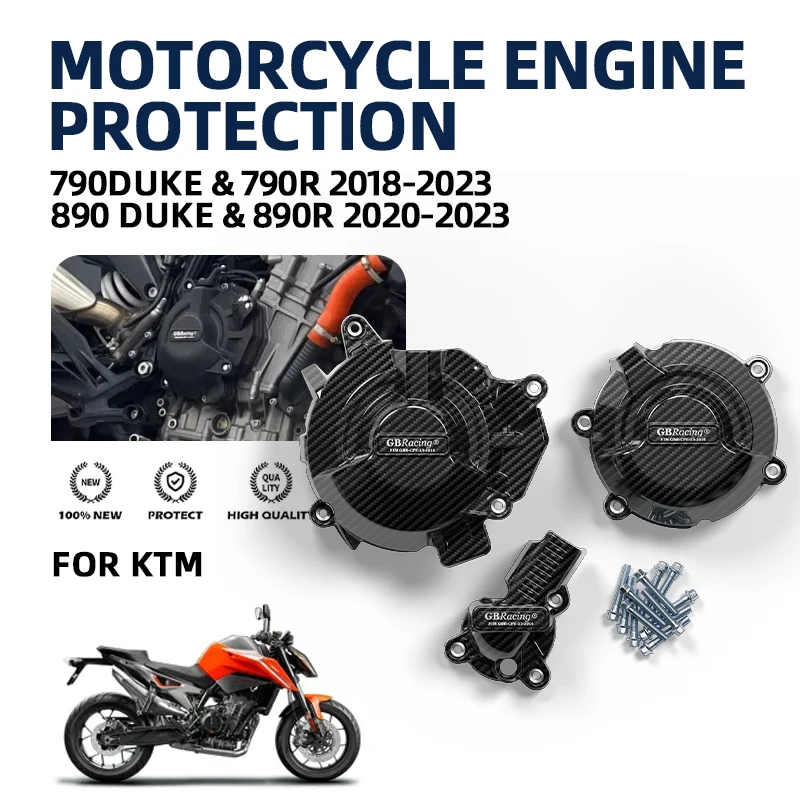 

Аксессуары для мотоциклов GBRacing Bicycle carenados для 890 DUKE/890R 2020-2023, 790 DUKE/790R 2018-2023, комплект дополнительных крышек двигателя