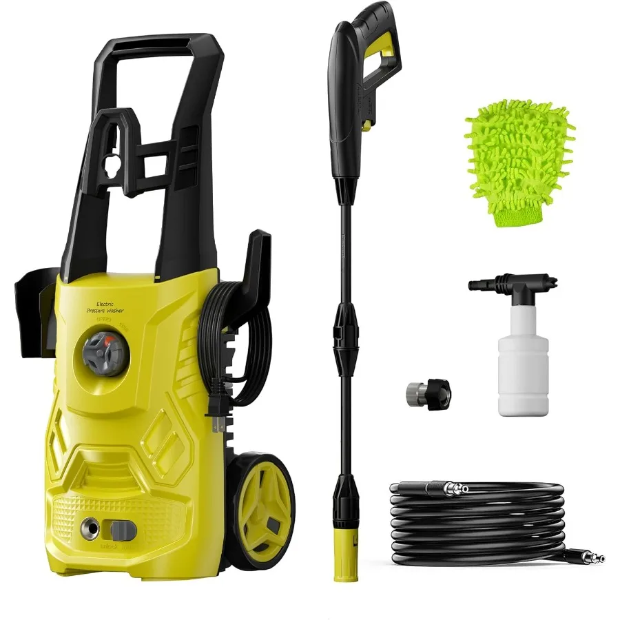 

Electric High Pressure Washer with 4200PSI and 2.6 GPM for Efficient Cleaning of Fences Patios Decks and Cars Features 23FT Hos