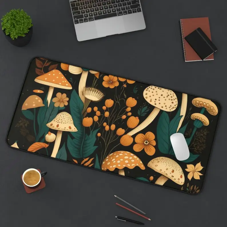 

Mushroom Mousepad,pastoral-style Deskmat,desktop Decoration,home Office Decoration,keyboard and Deskmat,work Gift for Colleagues