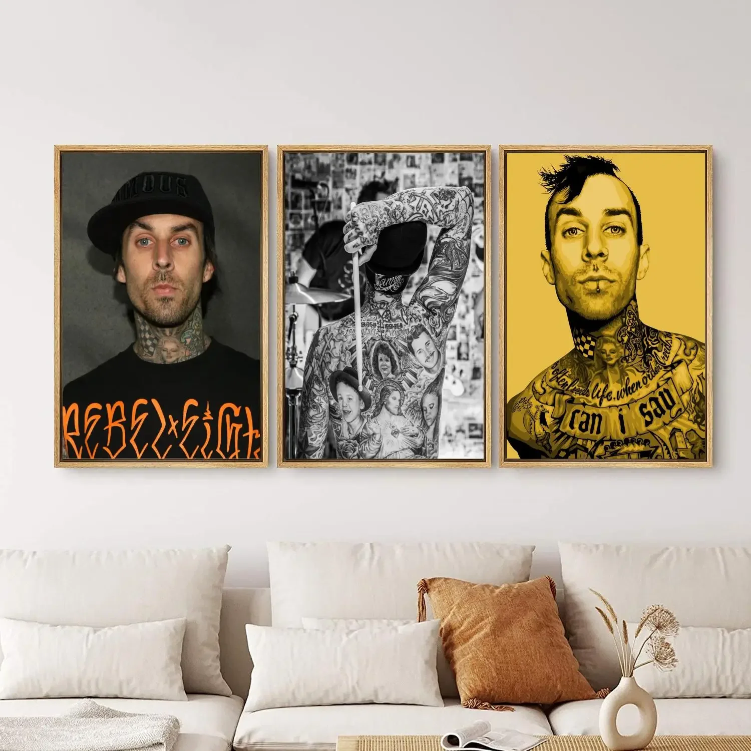 Travis Barker Poster Painting 24x36 Wall Art Canvas Posters Personalized Gift Modern Family bedroom Decoration Art Poster