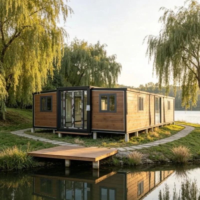 Luxury 40ft Folding Container House Prefab Modular Villa with 3 Bedrooms 2 Bathrooms and Laundry Area Steel Frame