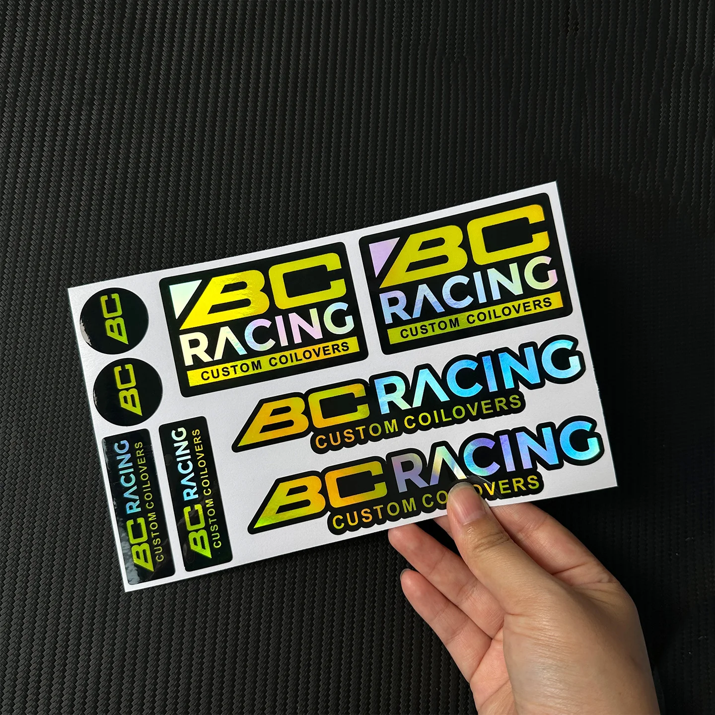 Reflective / Laser Rainbow BC RACING Motorcycle Decor Stickers Auto Car Moto Bike Scooter Modify Accessories Decals Waterproof - view 2