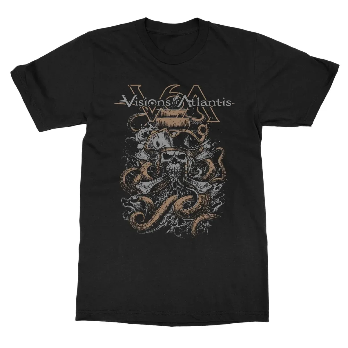 Mysterious Deep Sea Goddess Trident Octopus Sunken Ship Myth Fantasy Poster T Shirt, Visions of Atlantis Lost Atlantis