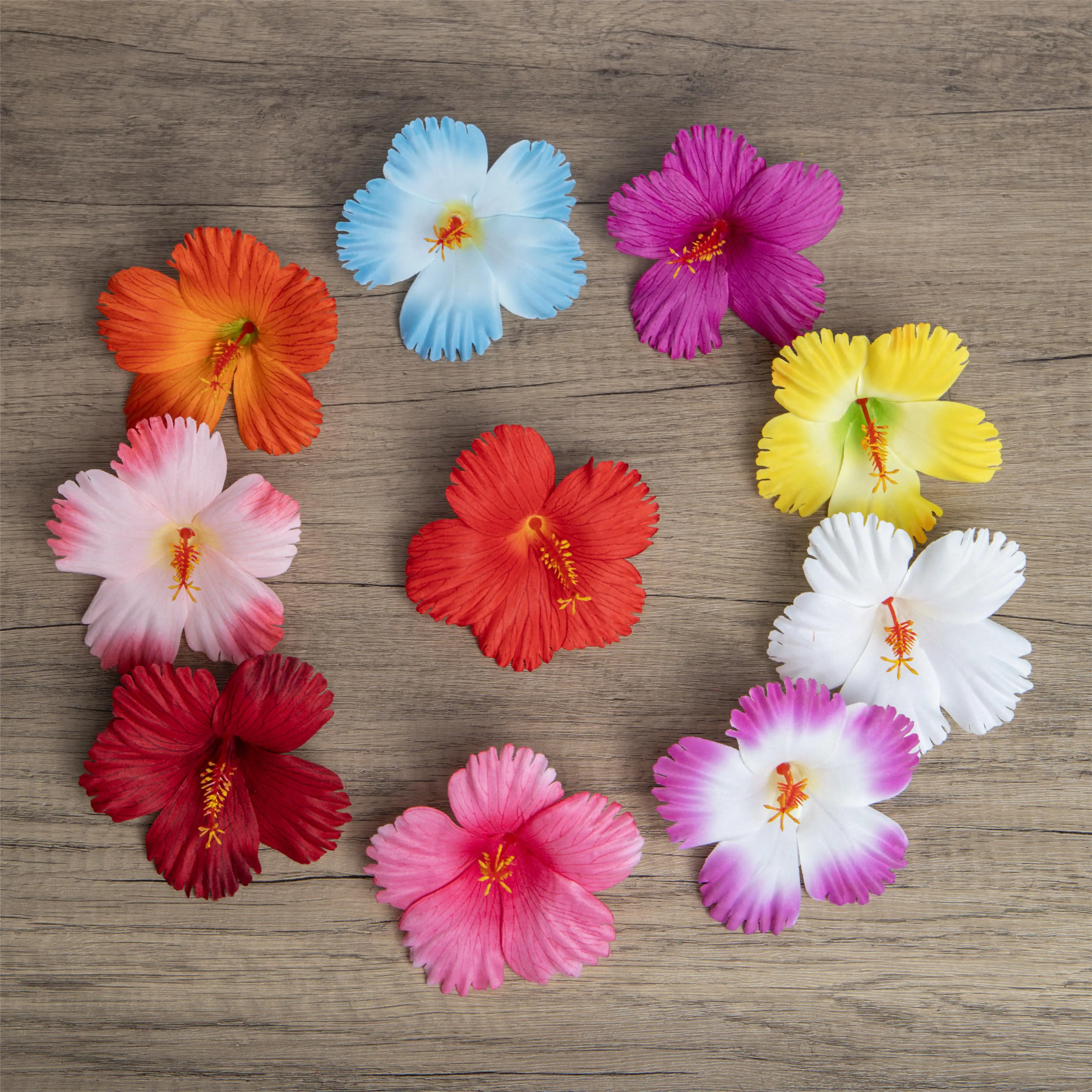 

10 Pcs Vintage Hibiscus Hairpin Set Tahiti Islands Style Family Party Wedding Bridal Event Hawaii Holiday Artificial Flower