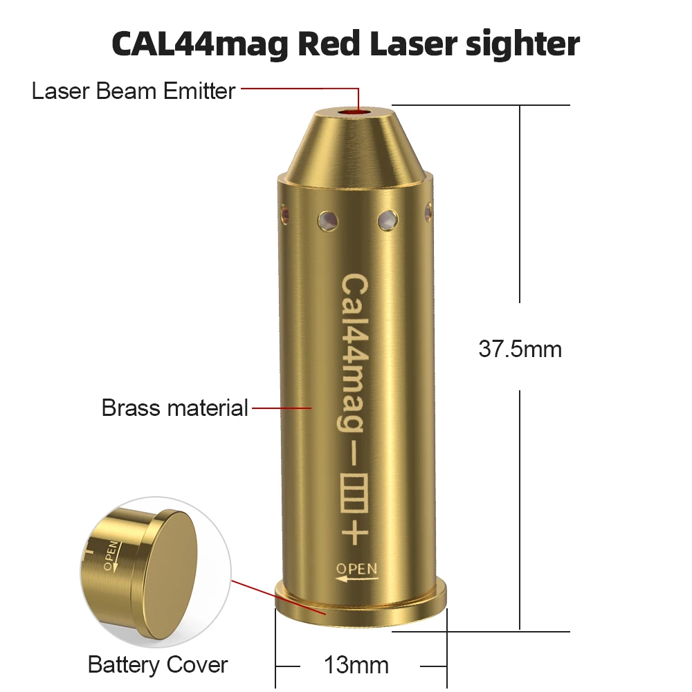 Pistol and Rifle Calibrator cal44mag Red  Laser Calibration Tool - Hunting Accessories Training Shooting Calibrator