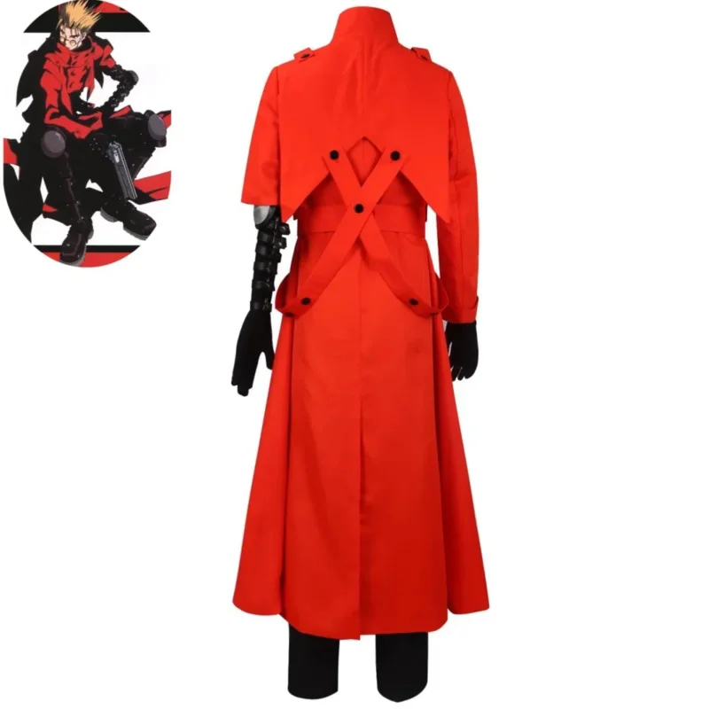 2025 ♥   새로운 애니메이션 Trigun Vash The Stampede 코스프레 의상 가발 롱 레드 윈드 브레이커 코트 유니폼 성인 남자 할로윈 카니발 ☆ ★