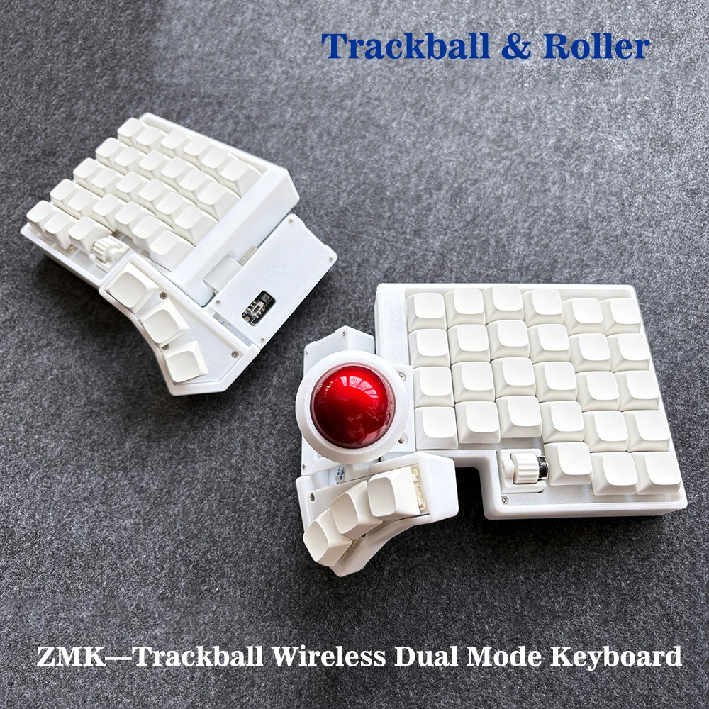 

ZMK Keyboard Kit Trackball Bluetooth Roller Hotswappable Mechanical Gaming Keyboard Ergonomic Split Keyboard CCK-Ball