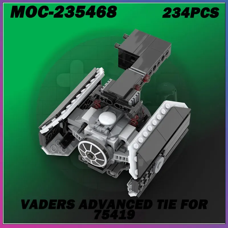 Bloques de construcción MOC serie Space Wars, nave espacial negra, modelo de ladrillo creativo, juguete educativo, regalos de cumpleaños, MOC-235468 234 Uds.