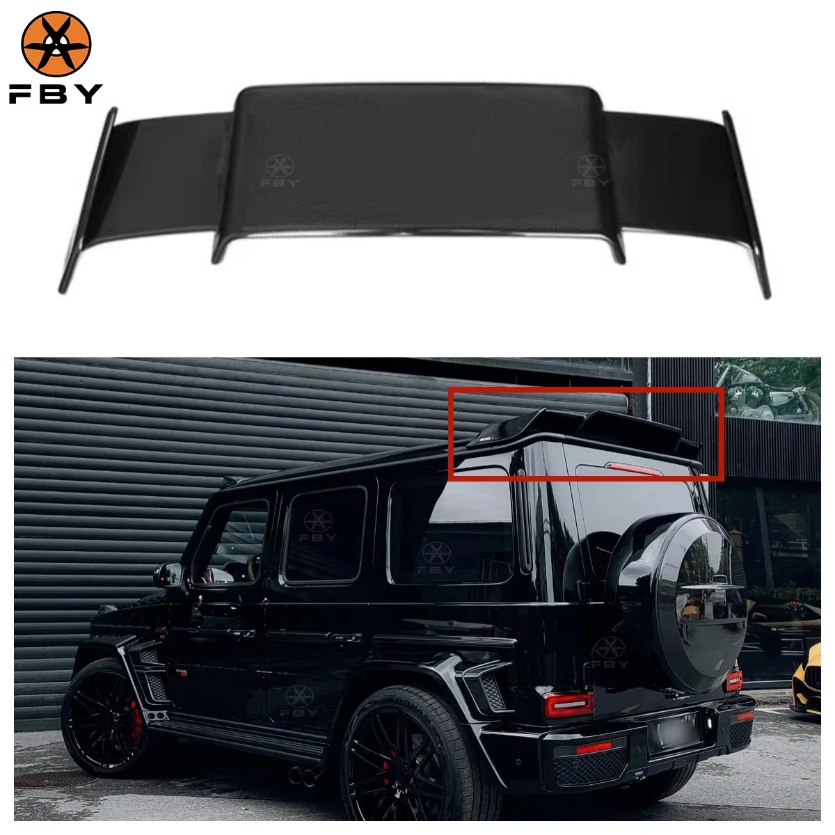 

BS Style Dry Carbon Fiber Rear Wing and Trunk Lip Spoiler Roof Spoiler for W464 W463 G Class G500 G63 2019-2023