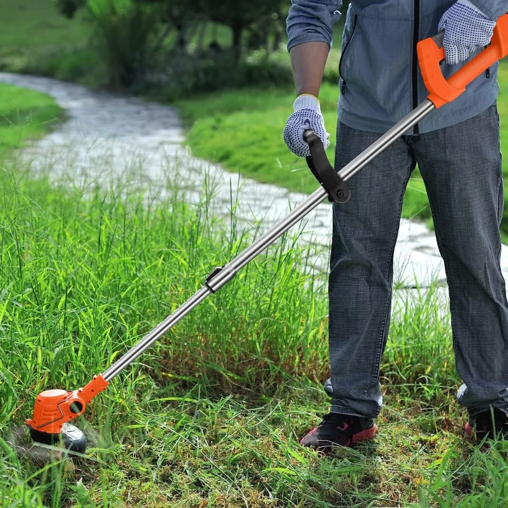 21V Weed Wacker, 4Ah Batteries, Yard Trimming & Edging, 2 Batteries & 10 Blades, Light Grass Trimmer