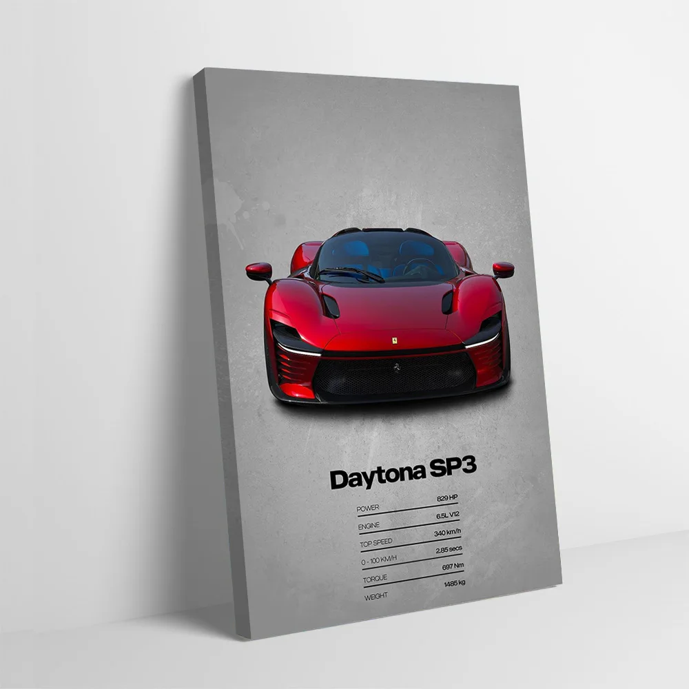Sports Daytona SP3 Car Printing Poster Customizable Pictures Wall Art Canvas Painting for Room Ornaments Gamer Decoration Mural
