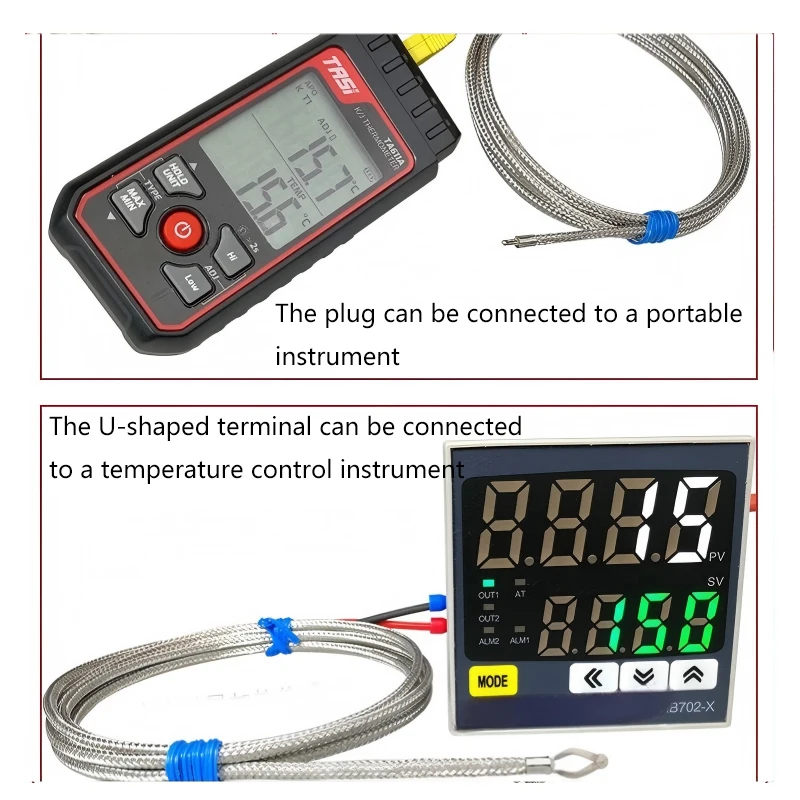 M6 screw thermocouple high-temperature resistant threaded temperature sensing probe quartz fiber type K at 1000 degrees Kelvin