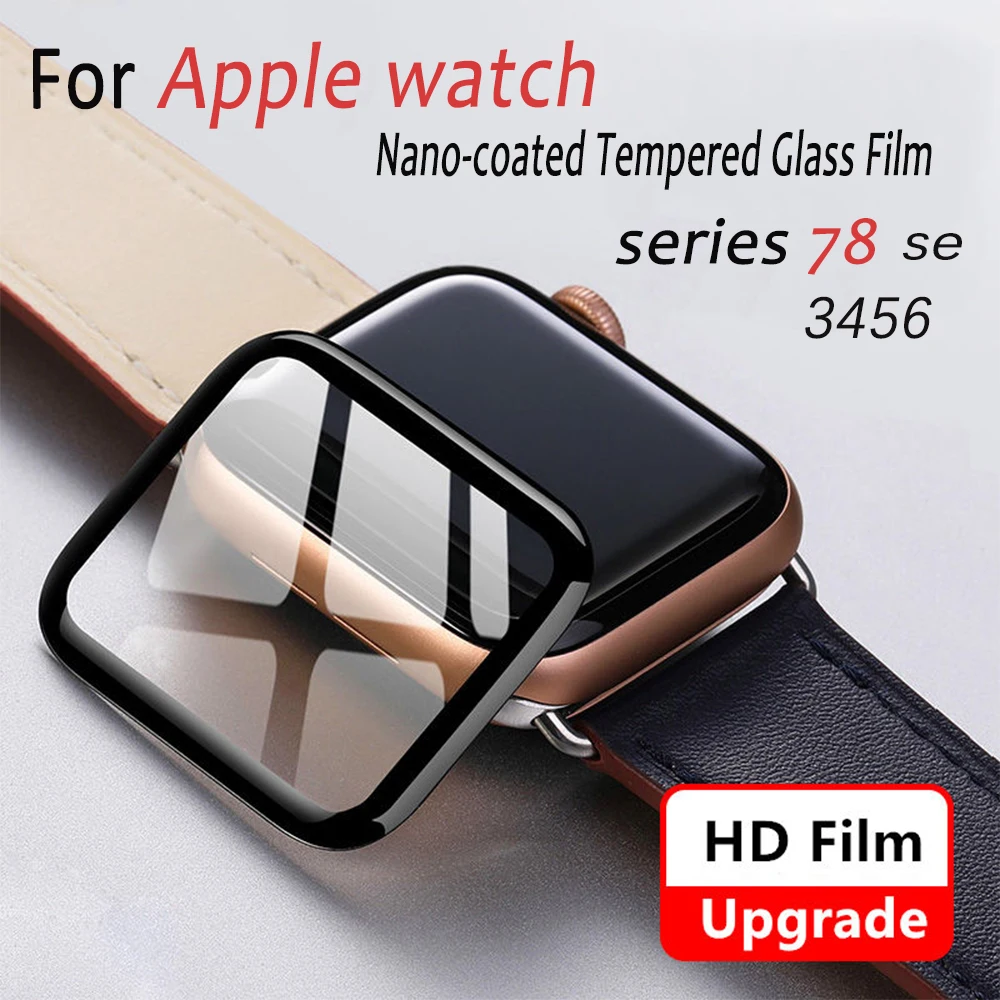 For Apple Watch Screen Protector series 7 45mm 41mm 8 HD Full Film Soft Glass 9D 6 5 3 se 44mm 40mm 8mm iWatch case Accessories