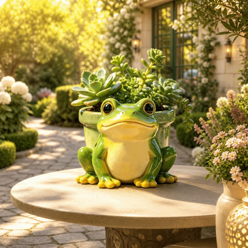 

Storage Resin Potted Sculpture Thickened Funny Frog Planter Garden Decor Pencil Holder Succulent Pot Balcony Terrace