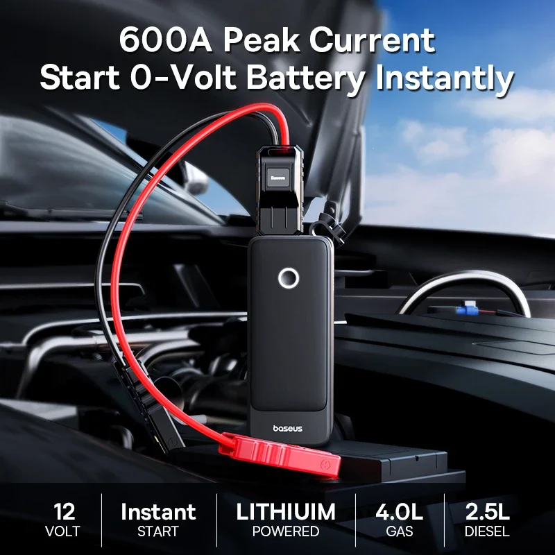 

600A Jump Starter 6000mAh Car Battery Charger for Auto Emergency Power Bank Booster Starting Device Car Car Jump Starter Tool