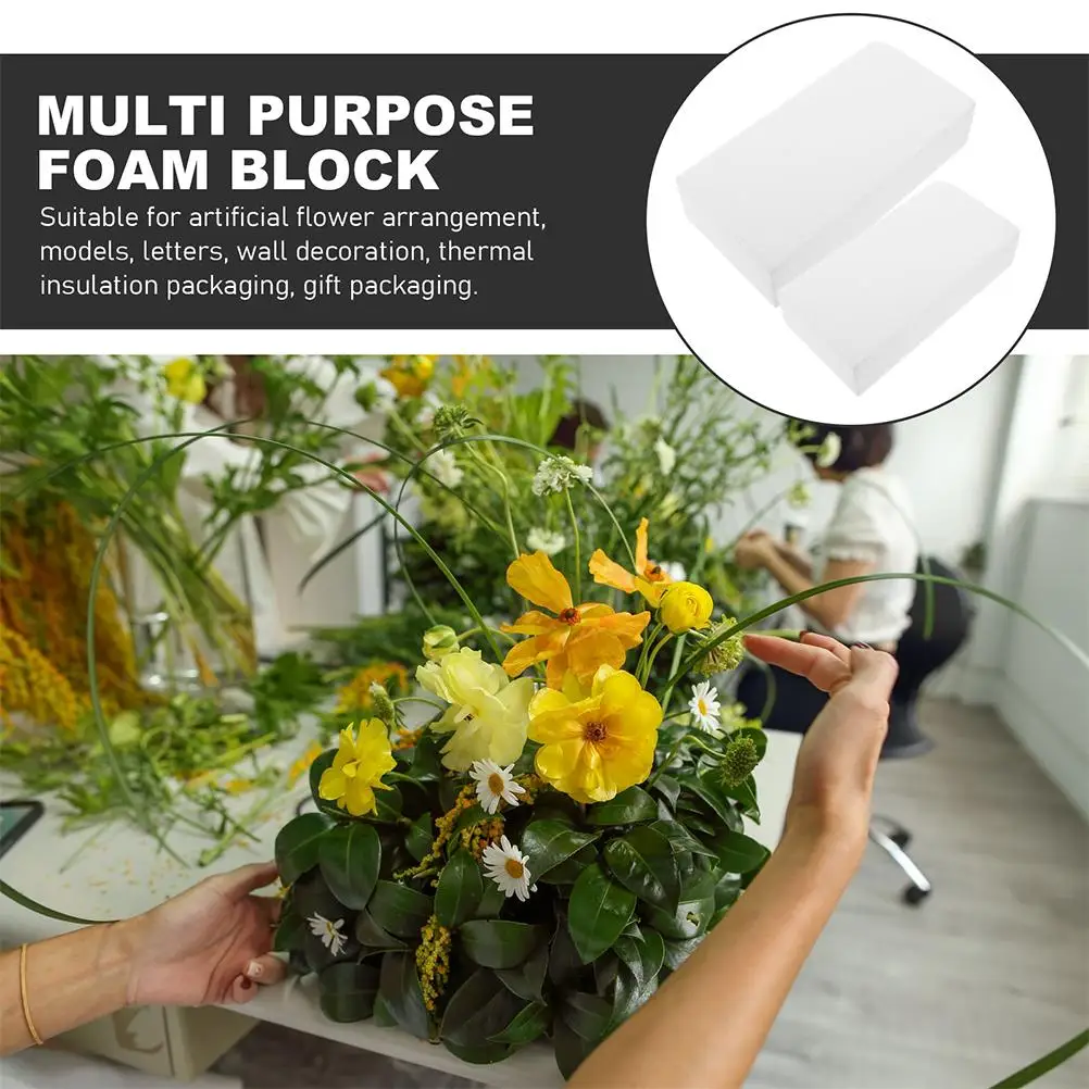 2 Pcs Rectangular Foam Block Crafting Cubes Blocks Party Foams Supplies Floral Projects Wedding Crafts