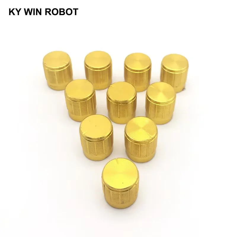 

10pcs 15*17mm aluminum alloy potentiometer 15*17 knob rotation switch volume control knob gold