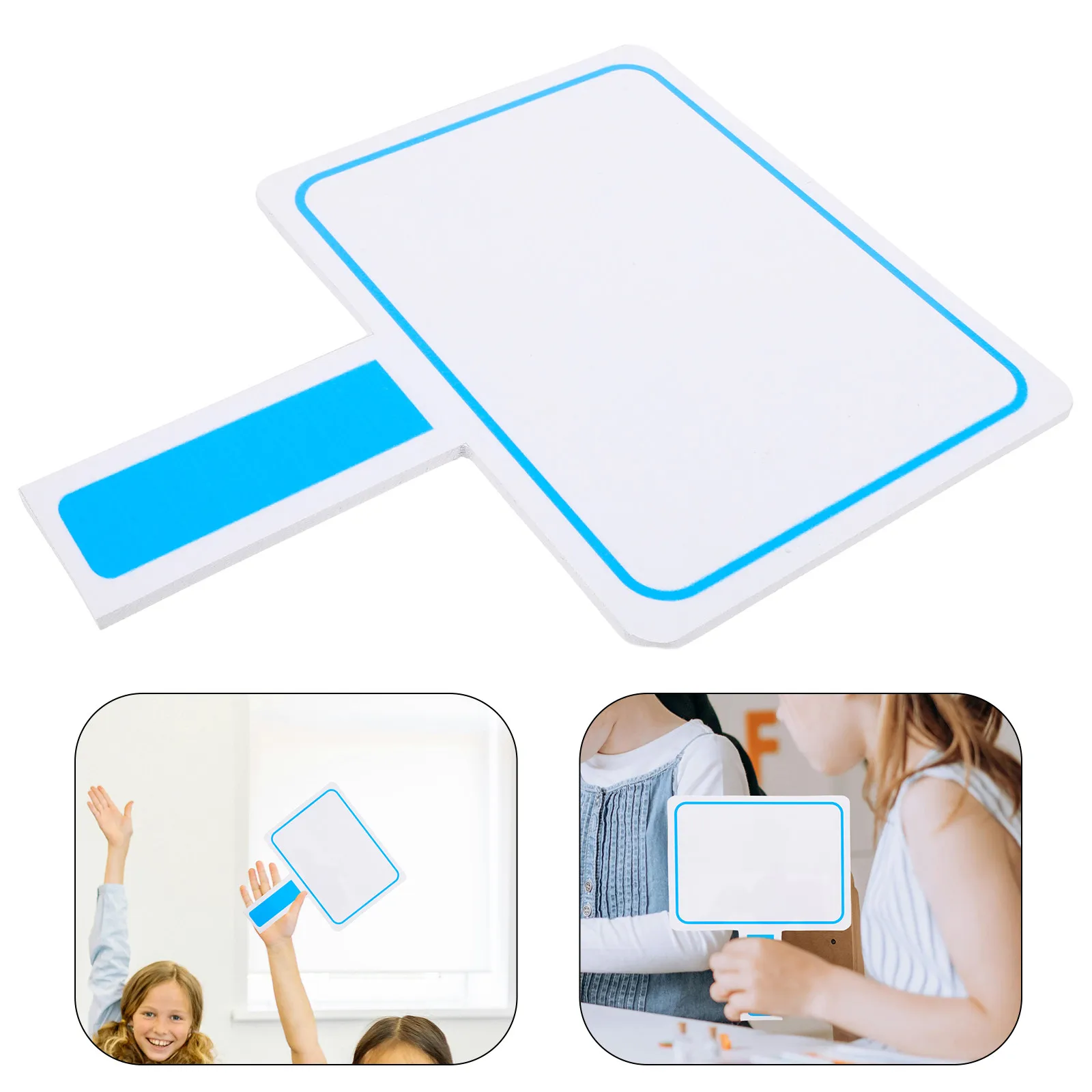 Double Sided Small Handheld Whiteboard Dry Erase Surface PVC Lightweight Portable for Classroom Teaching Voting Scoring