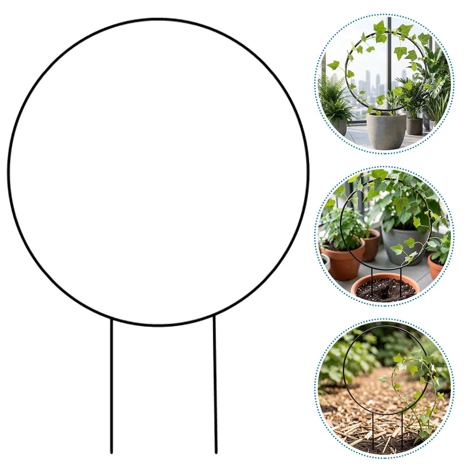 2Pcs Circle Trellis for Climbing Plants Indoor Heavy Duty Iron Plant Support Frame Small Houseplant Climber Stake Garden Potted