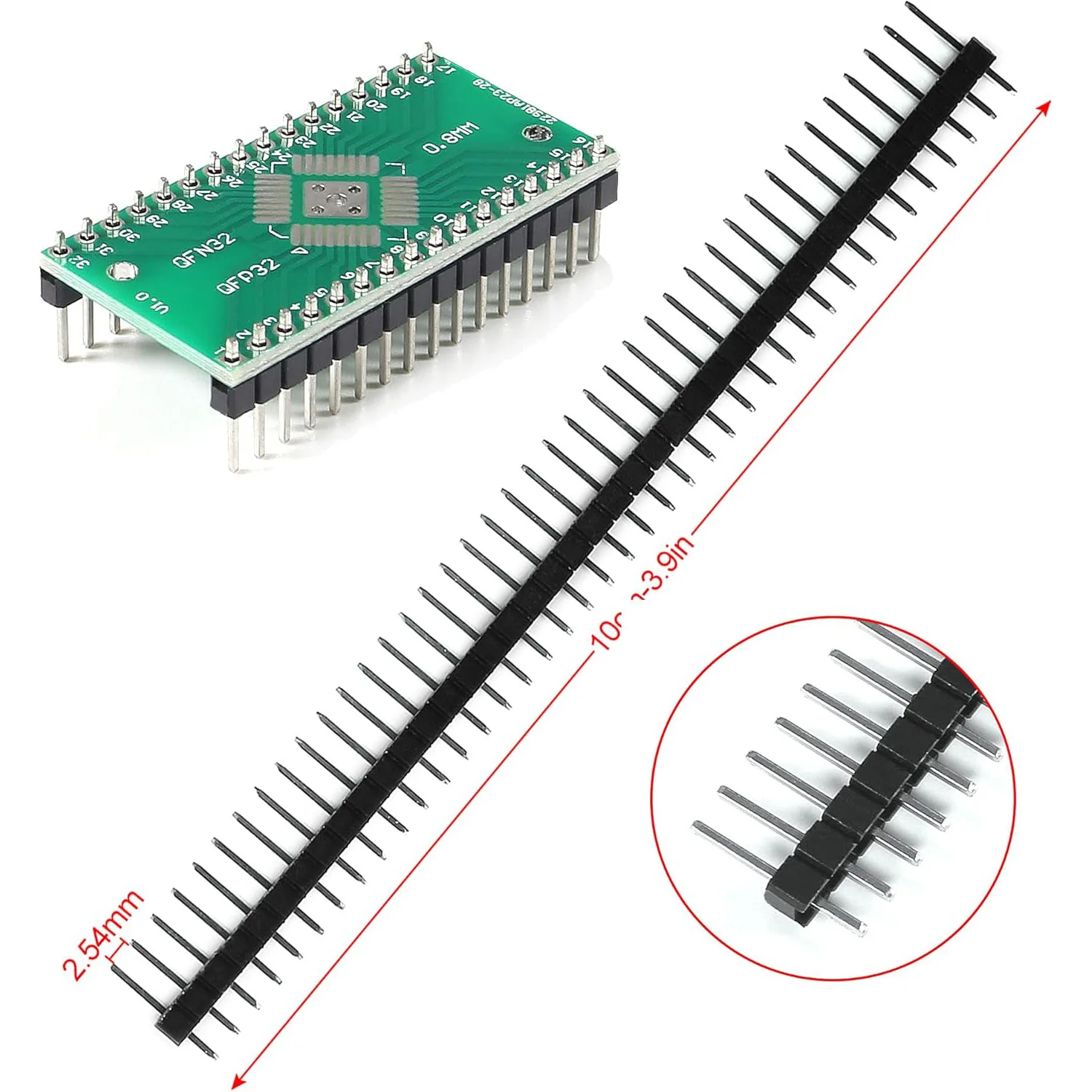 51 قطعة 12 أنواع SMD إلى DIP محول PCB بروتو مجلس لوحة محول SOP SOT 0402/0603/0805 TQFP QFN + 40 قطعة 2.54 مللي متر ذكر 40 دبوس
