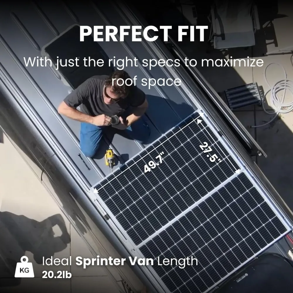 الأفضل - لوحة شمسية 175 وات 12 فولت، شاحن طاقة أحادي البلورية عالي الكفاءة 175 وات PV لـ RV Caravan Marine - جديد #2