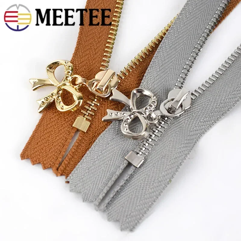 5Pcs Meetee 3# Metal Zippers 15-30cm Closed End Zipper for Sewing Bags Pocket Wallet Garment Zip Repair Kit Accessories