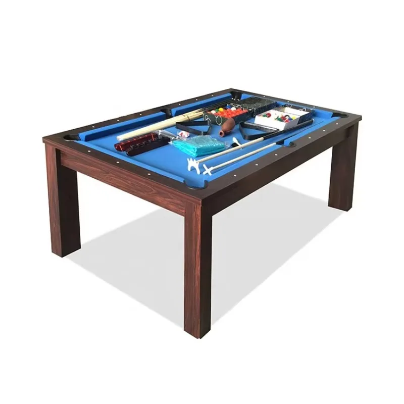 Classic 3-in-1 Multi-Functional 7 ft Game Table for Pool Billiard Table Tennis with MDF Cushion and Leather Pocket