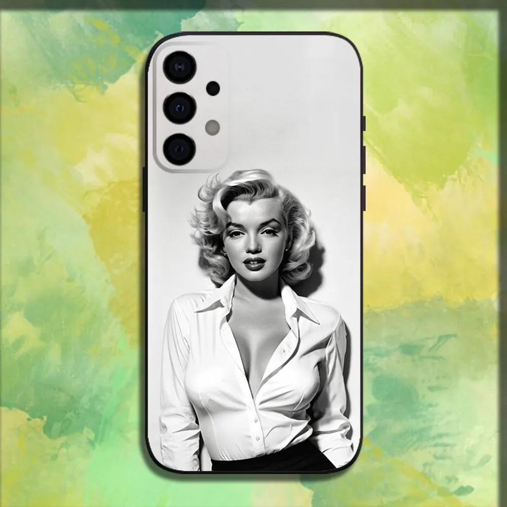 M-Marilyn Model M-Monroe Phone Case For Samsung Galaxy A13,A21s,A22,A31,A32,A52,A53,A71,A80,A91 Soft Black Cover