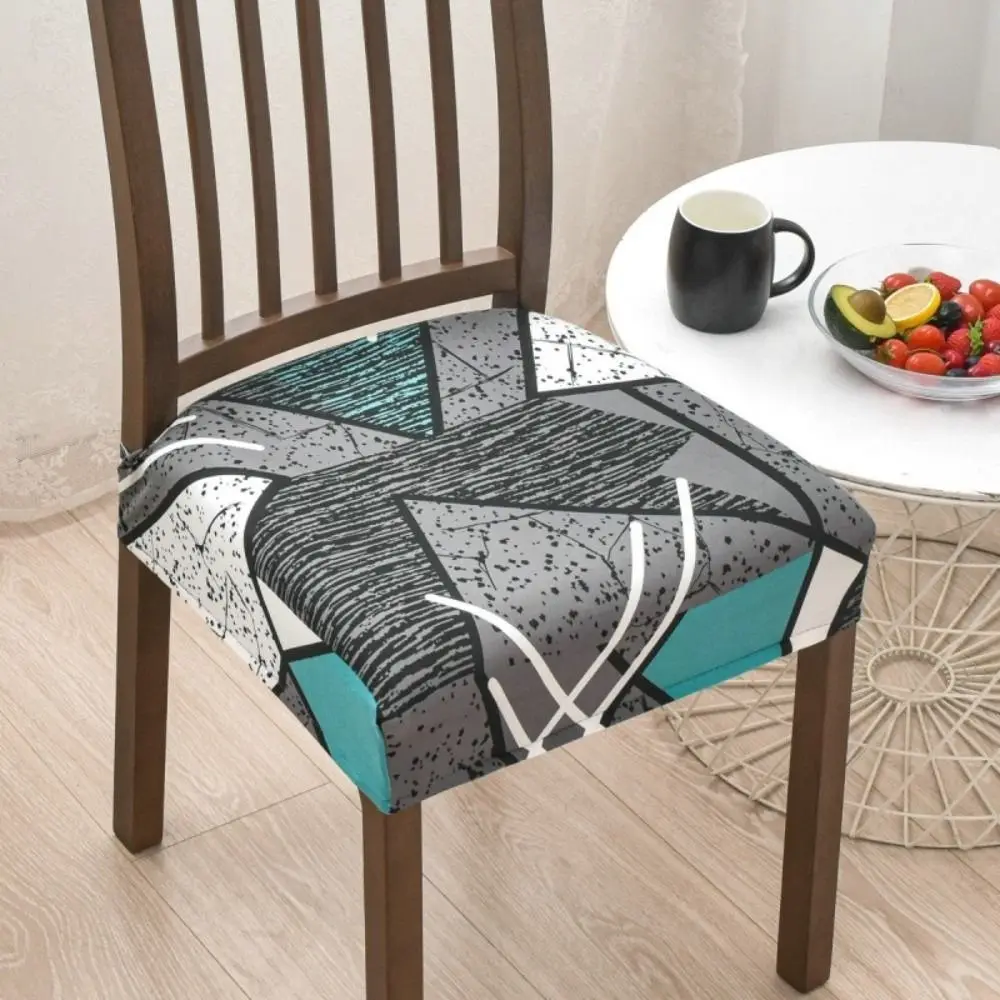 Soft Printed Design Stretch Chair Cover Square Removable Chair Slipcover Elastic Bottom Chair Seat Cover Home Decor