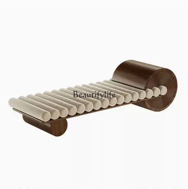 FG10Italian sofa stool fabric medieval solid wood master bedroom end of bed tea table bench