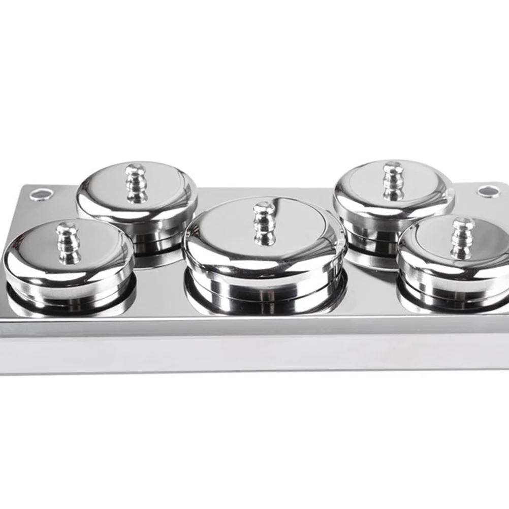 5 個ネイルアートクリスタルカップポータブルミニコンテナアクリル液体粉末混合用プロフェッショナルサロン使用シルバー