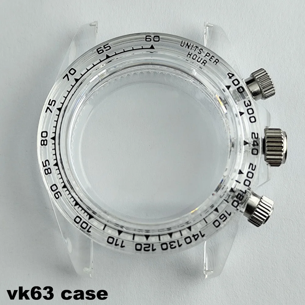 

Прозрачный корпус VK63 Акриловый корпус VK63 39,3 мм подходит для часов с механизмом VK63 Аксессуары для модификации мужских часов
