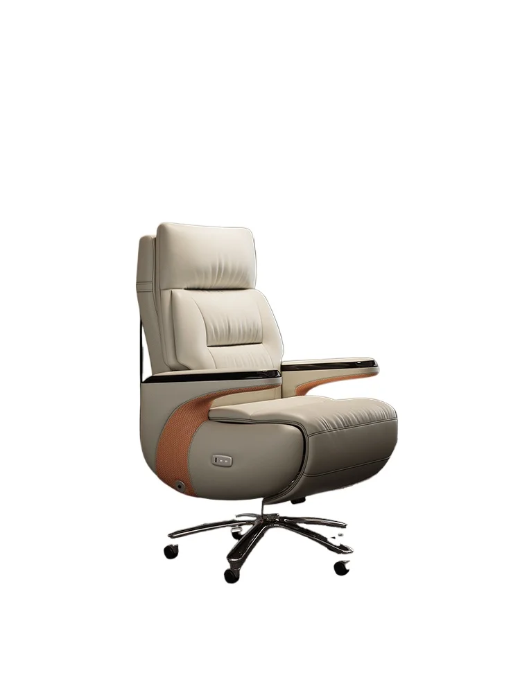 

Leather computer chair, home comfortable office chair, cowhide boss chair, can lie down comfortably and sit for