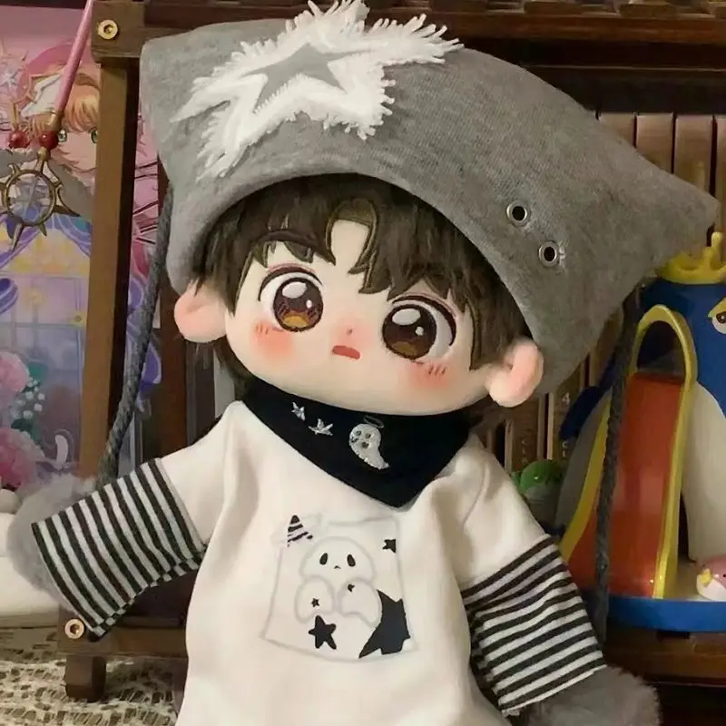 Belle poupée en peluche en coton de 20cm, jeu Kawaii, figurines d'anime, bricolage, habillage, jouets en peluche, objets de collection, cadeau pour enfants