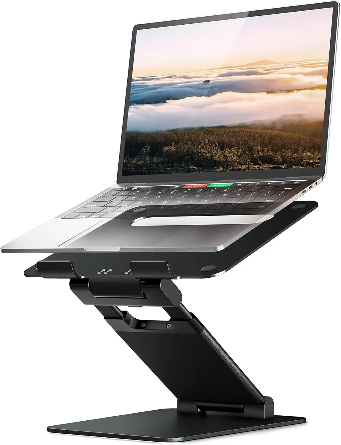 

Adjustable Foldable Laptop Stand, Ergonomic Desk Riser for All 10-17" Devices, Black