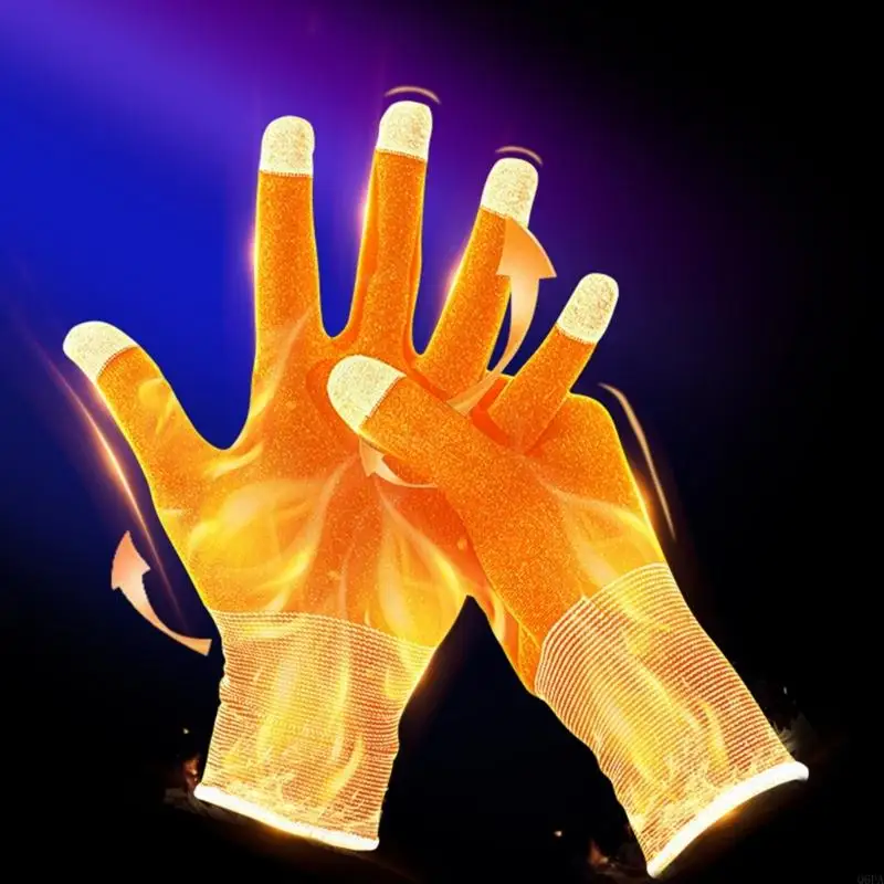 Game Playing Glove Highly Sensitive Gaming Finger Sleeves Anti-Sweat Breathable Keep Warm Compatible for E-Sports 1 Pair