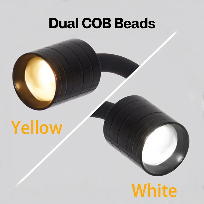 미니 수족관 조명, 남미 스포트라이트, COB LED, 어항 만들기, 남미 생태, 노란색 및 흰색, 3W USB